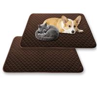 Waigg Kii Large Dog Bed Cooling Mattress Waterproof,Comfort Pet Sofa Bed Igloo Mat Non-Slip Cat Cushion Luxurious Dog Crate Beds Calming Urinary Barrier Mat (Coffee,XL 70 * 100cm-2pcs)