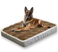 Waigg Kii Large Dog Bed Thick Support Dogs Cushion Washable,Luxurious Anti Anxiety Memory Foam Cat Bed with Removable Cover,Non-slip Dog Sofa Beds for Indoor Pet (Brown,L 91 * 63 * 8CM)