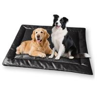 Waigg Kii Large Dog Bed Urine Proof Cat Bed Mat,Waterproof Calming Pet Crate Mattress Luxury Dog Sofa Beds,Anti Anxiety Dogs Cushion for Indoor Cats Non-slip (Black,S-50 * 35CM)