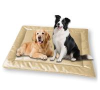 Waigg Kii Large Dog Bed Urine Proof Cat Bed Mat,Waterproof Calming Pet Crate Mattress Luxury Dog Sofa Beds,Anti Anxiety Dogs Cushion for Indoor Cats Non-slip (Beige,XXL-120 * 90CM)