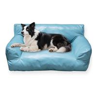 Waigg Kii Pet Sofa Cat Bed,Luxurious Dog Couch PU Leather Waterproof Sleeping Bed,Large Dog Sofa Beds Non-Slip Base Elegant Design for Living Room Pet Couch (XL-90 * 55 * 26cm,Blue)