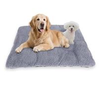 Waigg Kii Self Heating Large Dog Bed Washable Cat Sleeping Bed,Calming Warm Pet Cushion for Indoor Cat Anti Anxiety Crate Mat Non-Slip Base (Grey,50 * 36 * 4.5cm-S)