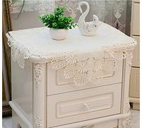 Waigg Kii Square Table Cloth Bedside Table Cover Decorative Table Dust Cover,Beside Table Slipcover for Wedding Party Home Living Room Decoration (Beige 2)