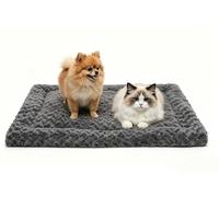 Waigg Kii Washable Dog Bed Crate Mattress,Extra Large Pet Pad Soft Warm Plush Calming Pet Bed with Non Slip Bottom Anti-Anxiety Dog Mat for Large Medium Small Dogs Cats (Dark Grey,90 * 55 * 4cm)
