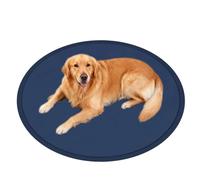 Waigg Kii Washable Round Dog Bed Mat for Medium/Large Dogs,Ultra Soft Calming Dog Beds Donut Crate Pad,Non-slip Deluxe Kennel Beds Sleeping Mat for Large Jumbo Medium Small Dogs (Navy,110CM)