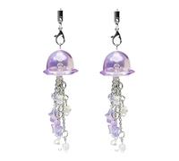 WaigN 2Pcs Purple Jellyfish Phone Charms Aesthetic Cell Phone Cute Strap Accessories with Star and Heart for Bag Keychain Camera Pendants Decoration, Convenient to Carry, Cell Phones Accessories