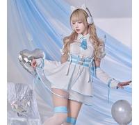 Waijaya Y3K Cyber Far Future Headphones, Bunny, Metallic, Rabbit Ears, Headphones, Costume, Marie Moon, 6-Piece Set, Cosplay Costume
