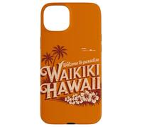 Waikiki Hawaii Welcome to Paradise Vintage Retro Design Case for iPhone 15 Plus