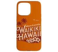 Waikiki Hawaii Welcome to Paradise Vintage Retro Design Case for iPhone 15 Pro Max