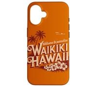Waikiki Hawaii Welcome to Paradise Vintage Retro Design Case for iPhone 16