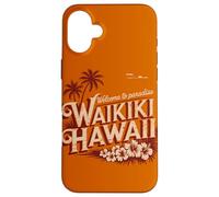 Waikiki Hawaii Welcome to Paradise Vintage Retro Design Case for iPhone 16 Plus