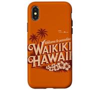 Waikiki Hawaii Welcome to Paradise Vintage Retro Design Case for iPhone X/XS