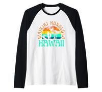 Waikiki Honolulu Hawaii Raglan Baseball Tee