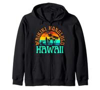 Waikiki Honolulu Hawaii Zip Hoodie