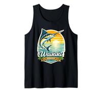 Waikiki Oahu Hawaii Marlin Fishing Sunset Design Tank Top