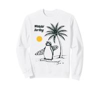 Waikiki Surfing Penguin - Tropical Island, Hawaii Surf Sweatshirt