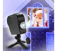 WaikUb Christmas Halloween Holographic Window LED Projector Lights, Home Outdoor Party Garden Decoration, Turns Your Windows into Movie Screens,Black