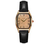 WaikUb Watch for Women Classic Easy Reader Quartz Watch Rectangle Case with Roman Numerals Date Display with Leather Strap 30M Water Resistant,Black