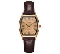 WaikUb Watch for Women Classic Easy Reader Quartz Watch Rectangle Case with Roman Numerals Date Display with Leather Strap 30M Water Resistant,Brown