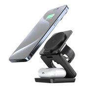 Waillynice Foldable 3 in 1 Charging Station for Apple, Fast Magnetic Wireless Charger Compatible with iPhone 15 14 13 12 Pro/Max/Plus, 5W for Apple Watch 9/8/7/6/5/4/3/Ultra 2, AirPods 3/2/Pro (Black)