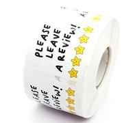 Wailozco Please Leave A Review Stickers,Funny Star Review Sticker for Mailing Envelopes Small Business Shipping Package 500 Labels Per Roll