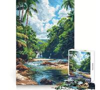 Wailua Hawaii Pixel Art for Adults 1000 Piece Jigsaw Puzzle Mind Power Cozy Relaxation Uniform Edges Nice Gift (38x52cm)