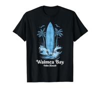 Waimea Bay Oahu Hawaii Vintage Surf Beach Surfer Souvenir Value Graphic T-Shirt, Men, Black, M
