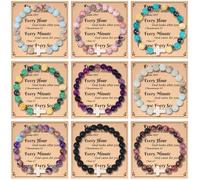 WAINIS 9Pcs Faith Cross Beaded Bracelets for Women Inspirational Christian Gifts Religious Cross Bracelet 8mm Natural Stone Stretch Jesus Bracelets Bulk Jewelry Gift, Elasticity, Stone, no gemstone