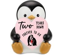 wainvniaw Penguin Love 2 Year Anniversary Decor Gift for Boyfriend or Girlfriend, 2nd Two Wedding Anniversary Mini Cute Romantic Penguin Gifts for Him Her Husband Wife Together Keepsake Wgg24