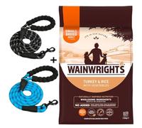 Wainwright's Turkey & Rice with vegetables, Small Breed, Adult 2 kg. PLUS Dog Training Leash Medium