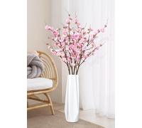Waipfaru 4 Pcs Faux Cherry Blossom Decor, 36'' Long Stem Artificial Flowers for Tall Vase, Cherry Blossom Tree Branches for Floral Arrangements Wedding Spring Decorations (Pink)
