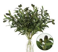 Waipfaru 5Pcs Olive Branches for Vases, Faux Olive Tree Branches with Lifelike Olives, Artificial Greenery Stems for Vases Centerpieces Floral Arrangements Decor, 18 Inch
