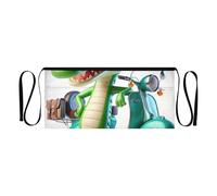 Waist Apron for Women Men with 3 Pockets Smiling Crocodile Ride Design, Smiling Crocodile Ride, One size