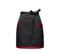Waist Apron with 2 Pockets for Women Men, Short Half Apron, Kitchen Cooking Chef Apron, Waiter Waitress Apron, Catering Serving Working Aprons for Restaurant Cafe Bar Home Gardening (Black & Red)