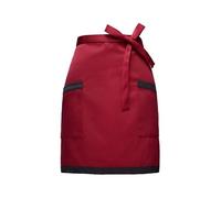 Waist Apron with 2 Pockets for Women Men, Short Half Apron, Kitchen Cooking Chef Apron, Waiter Waitress Apron, Catering Serving Working Aprons for Restaurant Cafe Bar Home Gardening (Red & Black)