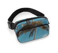 Waist Bag, Beach Coconut Tree Printed Waist Bag,universal Waist Bag,portable Waist Bag,durable Waist Bag,thickened Waist Bag, Beach Coconut Tree, 20x13cm, Modern