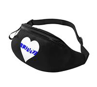 Waist Bag Blue Thin Line Love Police Wife With Headphone Hole Chest Bags Fashion Sports Waist Pouch For Sport Dog Walking Party 14X35Cm