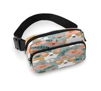 Waist Bag,Corgi Floral Flowers Spring Garden Print Belt Bag,fashion Waist Packs,fanny Pack for Men Women,belt Bag with Adjustable Strap, style, 20x13cm, Modern