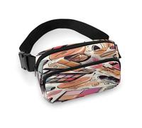 Waist Bag,Cosmetic And Makeup Theme Pattern Print Belt Bag,fashion Waist Packs,fanny Pack for Men Women,belt Bag with Adjustable Strap, style, 20x13cm, Modern