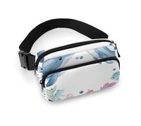 Waist Bag Crossbody Bag with Multiple Pockets Travel Marine Life Elements Printed Chest Bag Fanny Pack