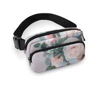 Waist Bag Crossbody Bag with Multiple Pockets Travel Tulle Bouquet Image Printed Chest Bag Fanny Pack