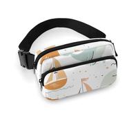 Waist Bag Crossbody Bag with Multiple Pockets Travel Whale And Sailboat Printed Chest Bag Fanny Pack