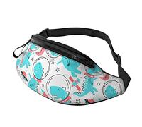 Waist Bag Cute Dinosaurs Space Pattern, Cycling Waist Bag Lightweight Sports Waist Pouch Unisex Belt Bag Pouch for Outdoors Workout Jogging