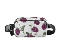 Waist Bag Fanny Pack, Bum Belt Bags, Fresh Boysenberry Fruit White, Waterproof Croose Body Purse for Travel Work, Color01, One Size