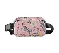 Waist Bag Fanny Pack, Multipurpose Women Men Bum Belt Bags with Adjustable Strap, Florals Peonies Pansy Amaryllis Royal Blue, Waterproof Croose Body Purse for Travel Gym Work, 10, One Size