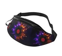 Waist Bag Fire Purple Gold Vinyl Record Fashion Belt Bag Pouch Foldable Waistpacks For Climbing Running Workout 14X35Cm