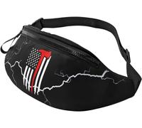 Waist Bag Firefighter Flag Thin Red Line Axe, Waist Pack Unisex Belt Bag Adjustable Sports Bum Bag for Outdoors Fit Sport