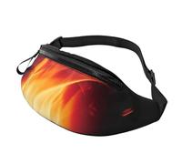 Waist Bag Flames Matches Adjustable Walking Bags With Headphone Hole Waistpacks For Outdoors Sports Boys 14X35Cm