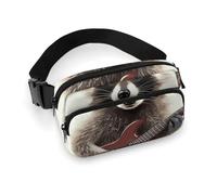 Waist Bag, Funny Raccoon Printed Waist Bag,universal Waist Bag,portable Waist Bag,durable Waist Bag,thickened Waist Bag, Funny Raccoon, 20x13cm, Modern