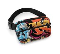 Waist Bag, Graffiti Hip Hop Printed Waist Bag,universal Waist Bag,portable Waist Bag,durable Waist Bag,thickened Waist Bag, Graffiti Hip Hop, 20x13cm, Modern